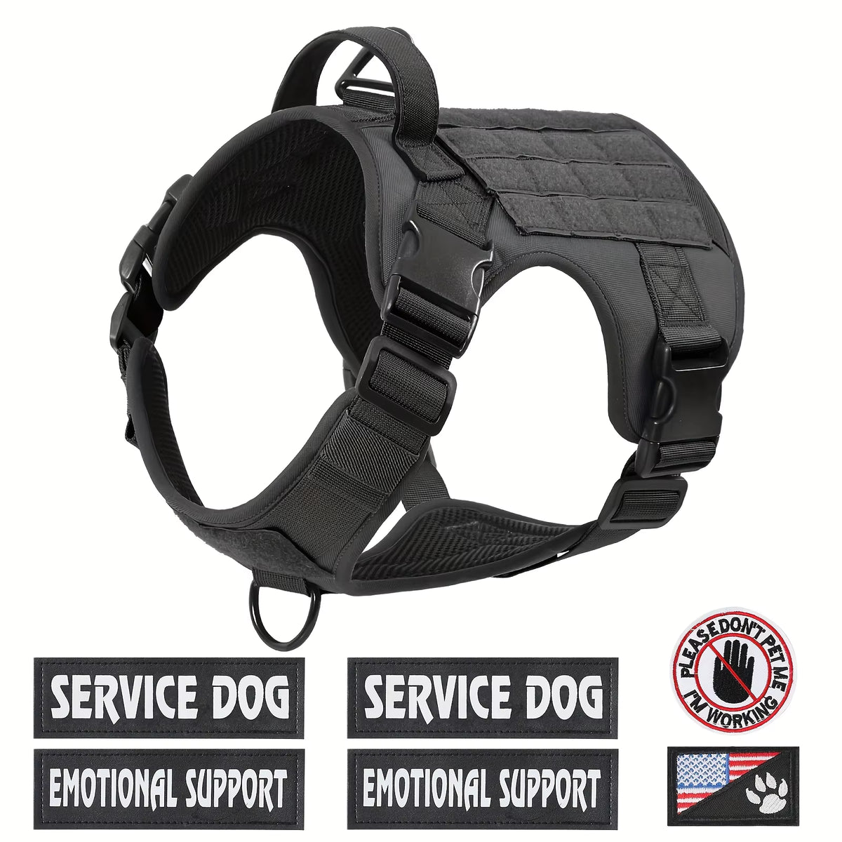 American Local Reflective Tactical Dog Harness Vest With Metal Buckle