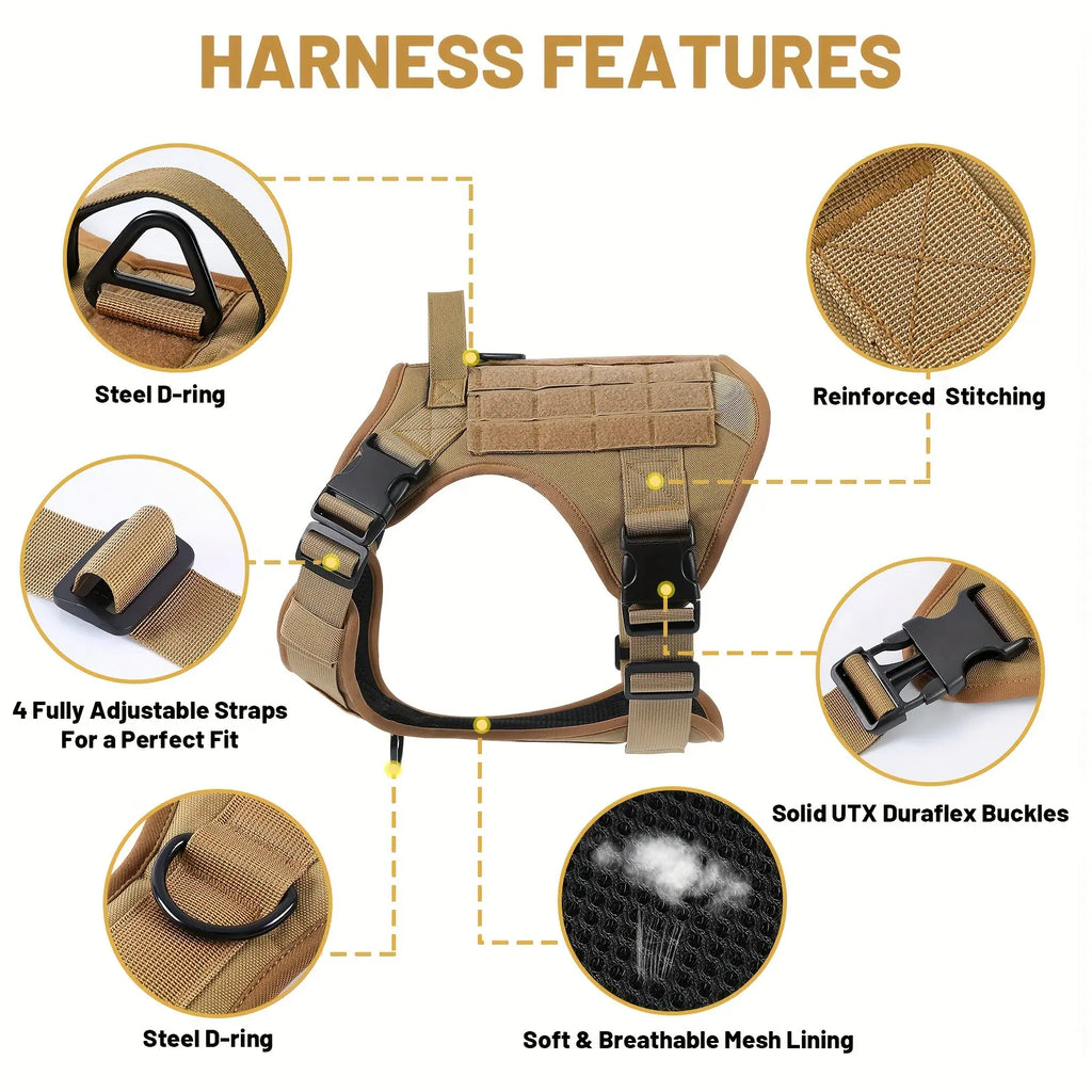 American Local Reflective Tactical Dog Harness Vest With Metal Buckle