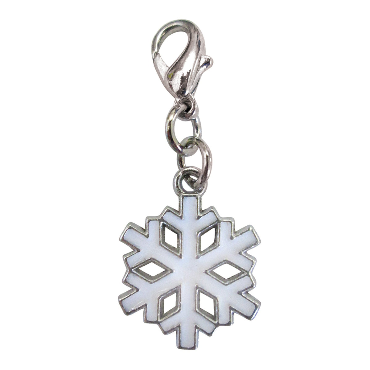White Snowflake Enamel Charm