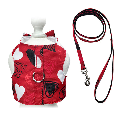 Abstract Hearts Harness Vest with Matching Leash