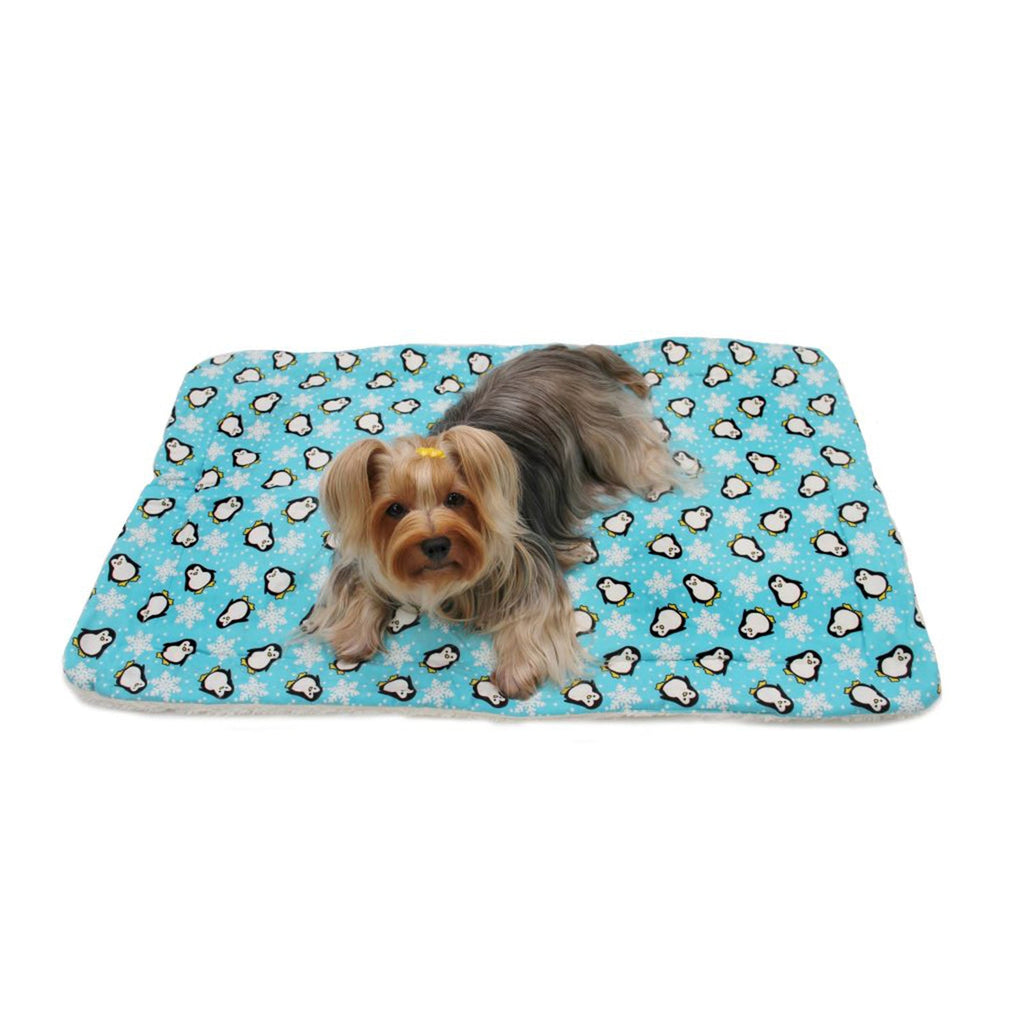 Penguins & Snowflakes Flannel/Ultra-Plush Blanket - Turquoise