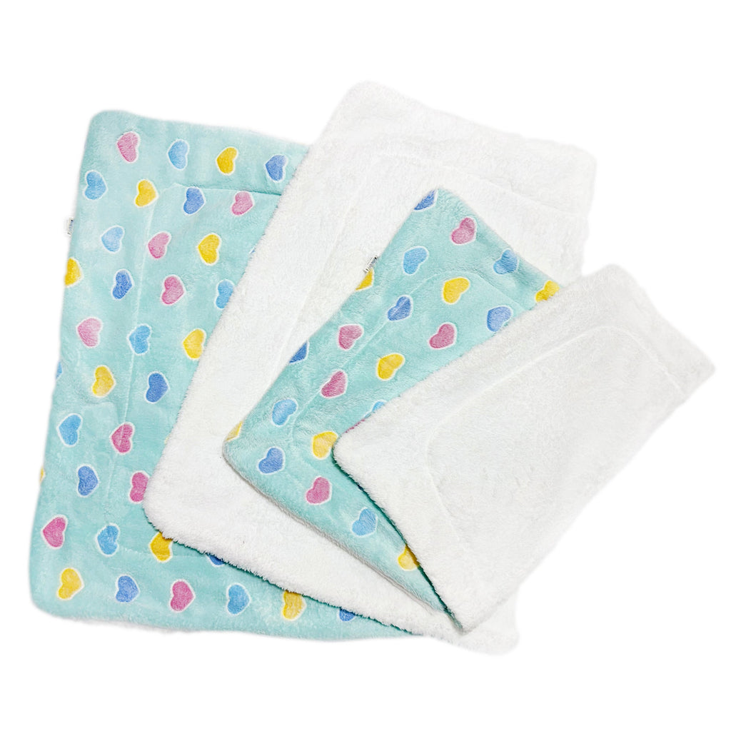 Ultra Plush Colorful Hearts Blanket - Blue