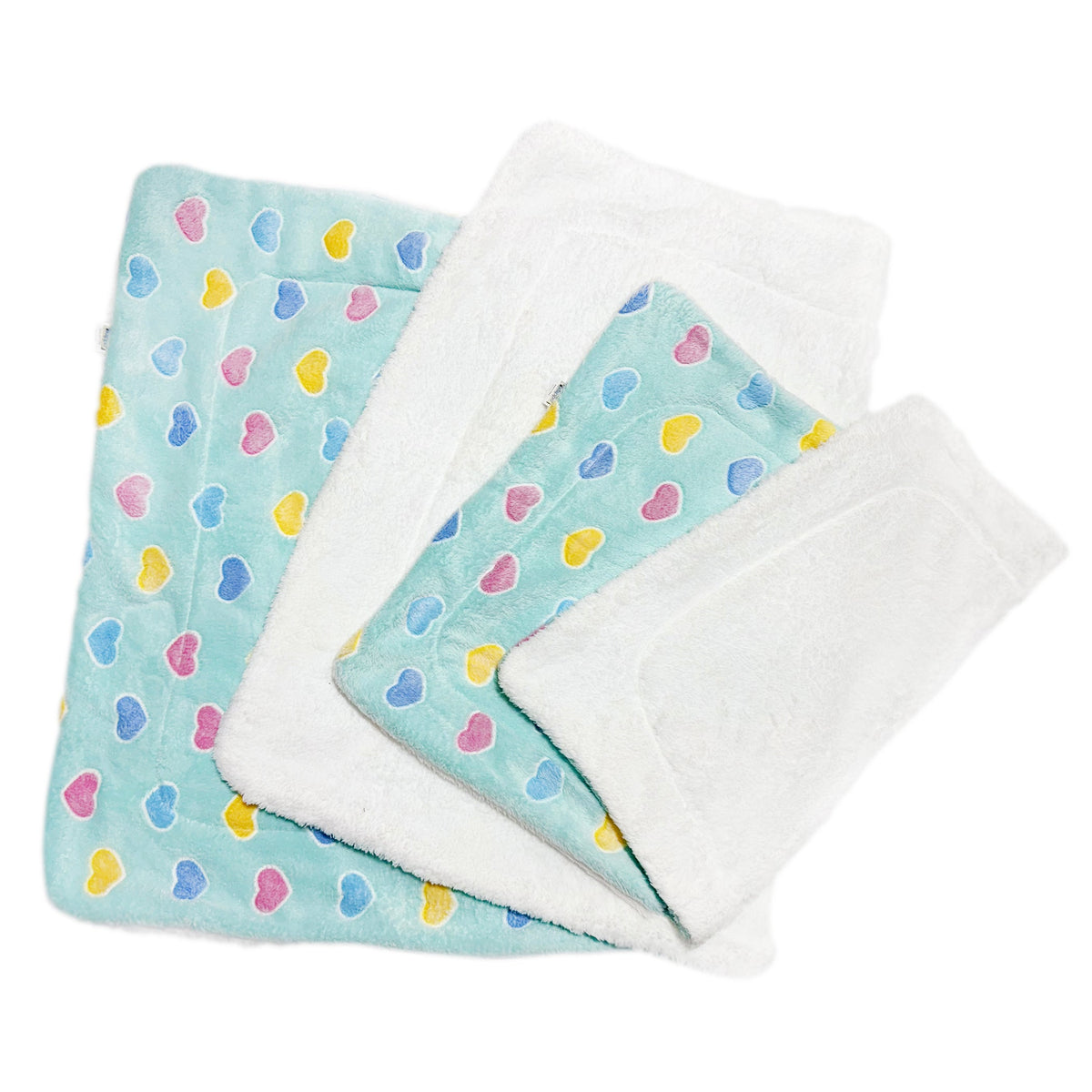 Ultra Plush Colorful Hearts Blanket - Blue