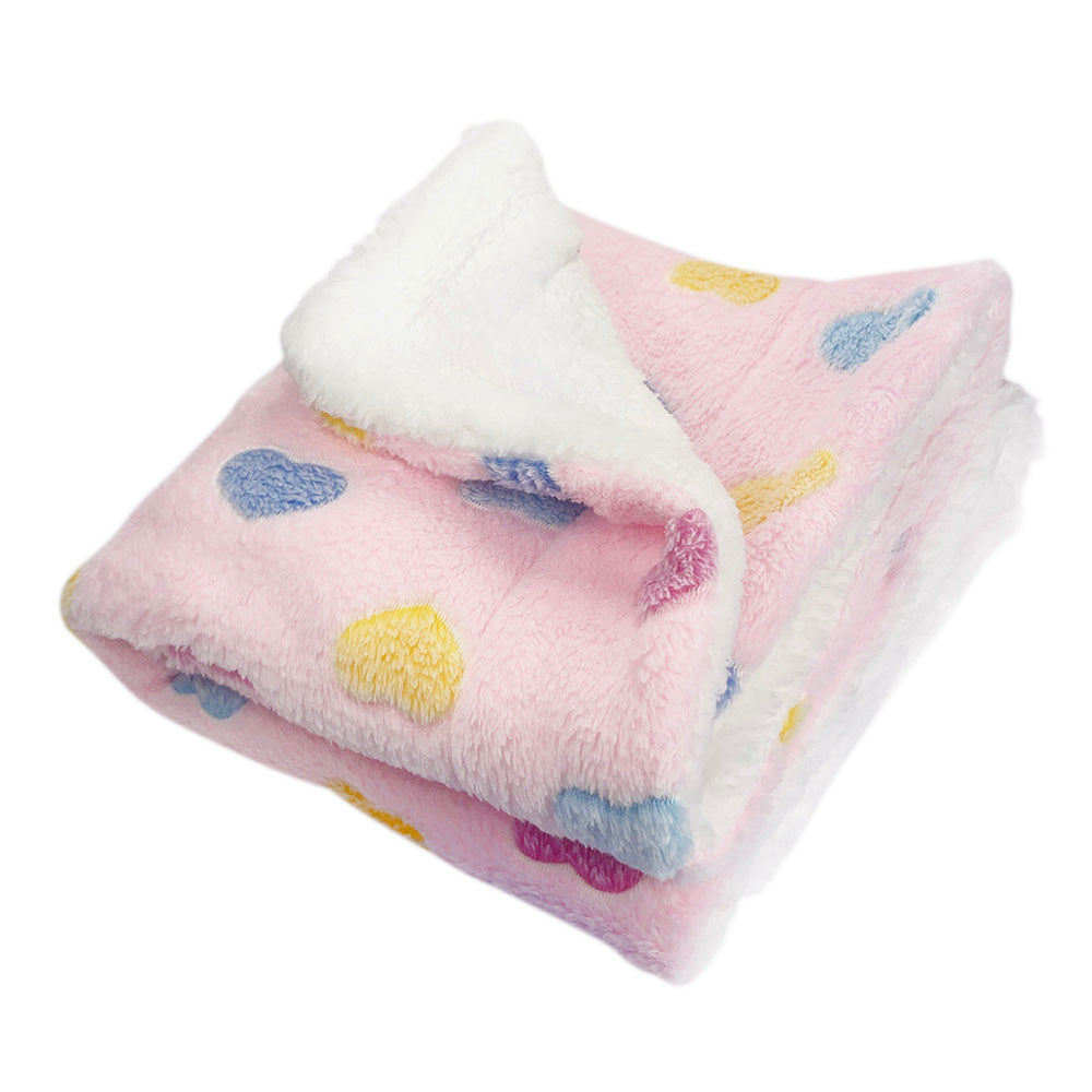 Ultra Plush Colorful Hearts Blanket - Pink
