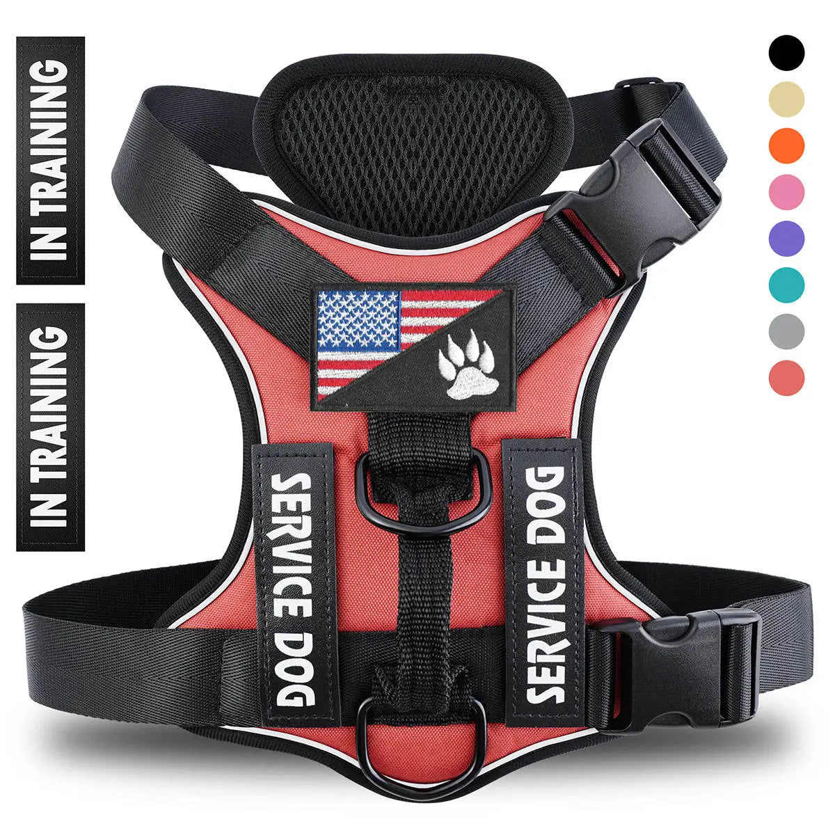 Reflective Breathable Solid Color Polyester Dog Strap
