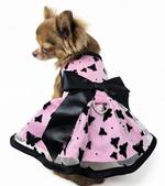 All Aflutter Pink & Black Dog Dress