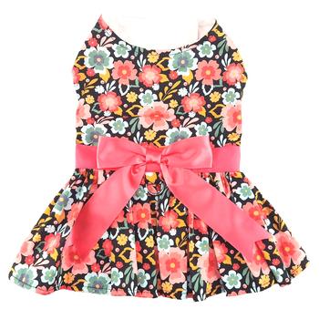 Blooming Blue and Peach Floral Dog Dress