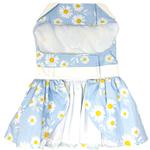 Blue Daisy Dog Dress with Matching Leash