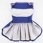 Blue Gingham Dog Dress with Matching Leash