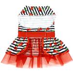Cherry Stripe Harness Dress with Matching Leash