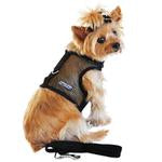 Cool Mesh Dog Harness with Leash - Solid Black