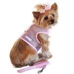 Cool Mesh Dog Harness with Leash - Solid Pink