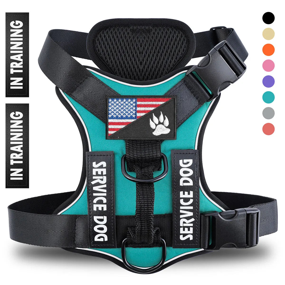 Reflective Breathable Solid Color Polyester Dog Strap