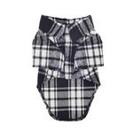 Flannel Dog Shirt - Black and White Plaid