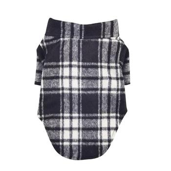 Flannel Dog Shirt - Black and White Plaid