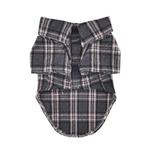 Flannel Dog Shirt - Dark Gray and Pink Plaid