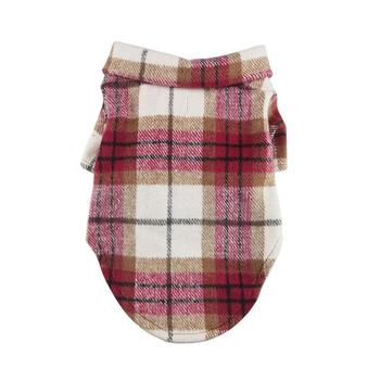 Flannel Dog Shirt - Red and White Plaid