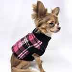 Highline Fleece Dog Coat - Pink and Black Plaid