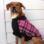 Highline Fleece Dog Coat - Pink and Black Plaid