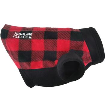 Highline Fleece Dog Coat - Red and Black Plaid