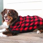 Highline Fleece Dog Coat - Red and Black Plaid