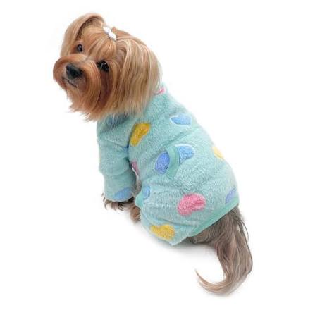 Ultra Plush Colorful Hearts Turtleneck Pajamas