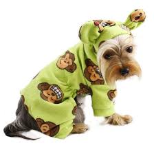 Adorable Silly Monkey Fleece Dog Pajamas/Bodysuit with Hood