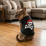 Pirate Skull with Red Bandana Dog Shirt - Jet Black