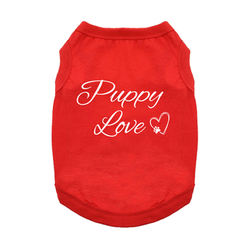 Puppy Love Dog Shirt - Flame Scarlet Red