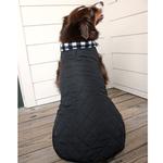 Reversible Fleece Lined Puffer Dog Coat - Black and White Plaid