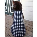 Reversible Fleece Lined Puffer Dog Coat - Black and White Plaid