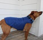 Reversible Fleece Lined Puffer Dog Coat - Blue Plaid