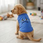 Sad Face Dog Shirt - Nautical Blue