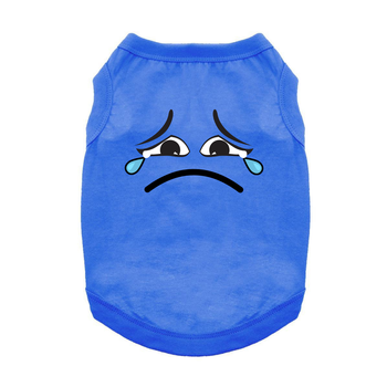 Sad Face Dog Shirt - Nautical Blue