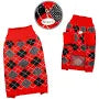 Argyle Turtleneck Sweater in Red/Black/White