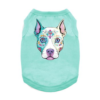 Sugar Skull Dog Shirt - Teal
