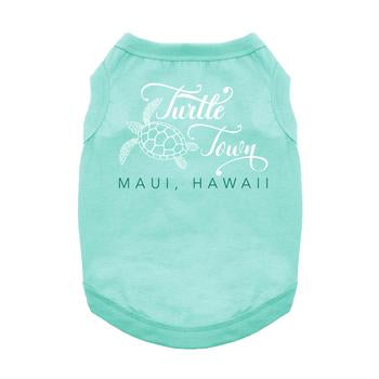 Turtle Town Maui, HI Dog Shirt - Teal