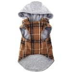 Weekender Dog Sweatshirt Hoodie - Brown & Black Plaid Flannel