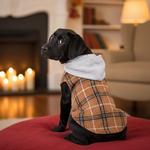 Weekender Dog Sweatshirt Hoodie - Brown & Black Plaid Flannel