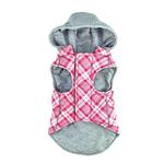 Weekender Dog Sweatshirt Hoodie - Pink & White Plaid