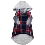 Weekender Dog Sweatshirt Hoodie - Red & Black Plaid Flannel