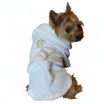 White Gold Crown Cotton Dog Bathrobe